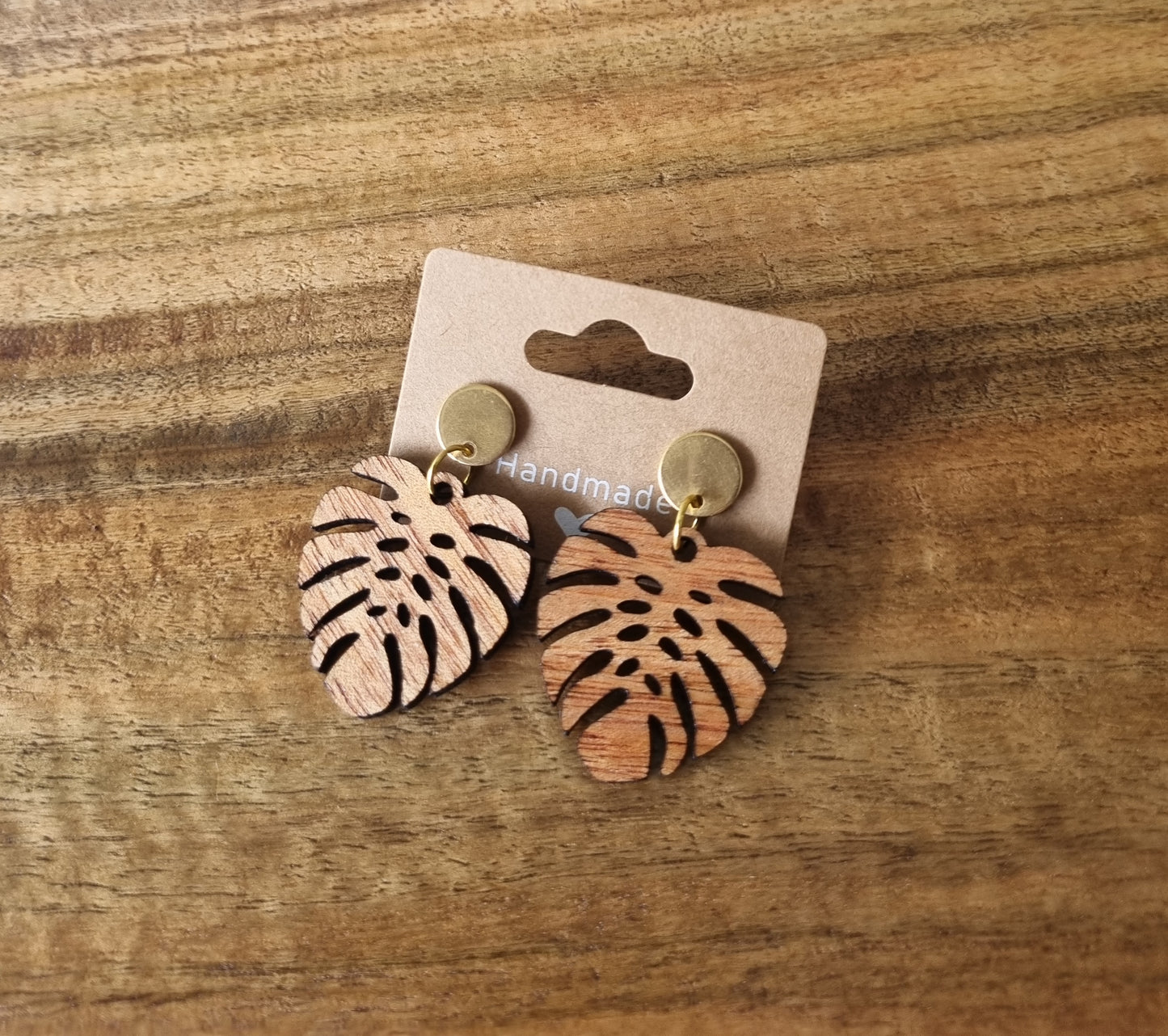Monstera earrings