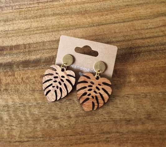 Monstera earrings