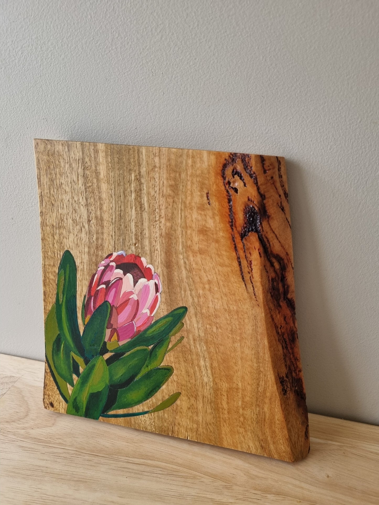 Wooden artwork: Protea