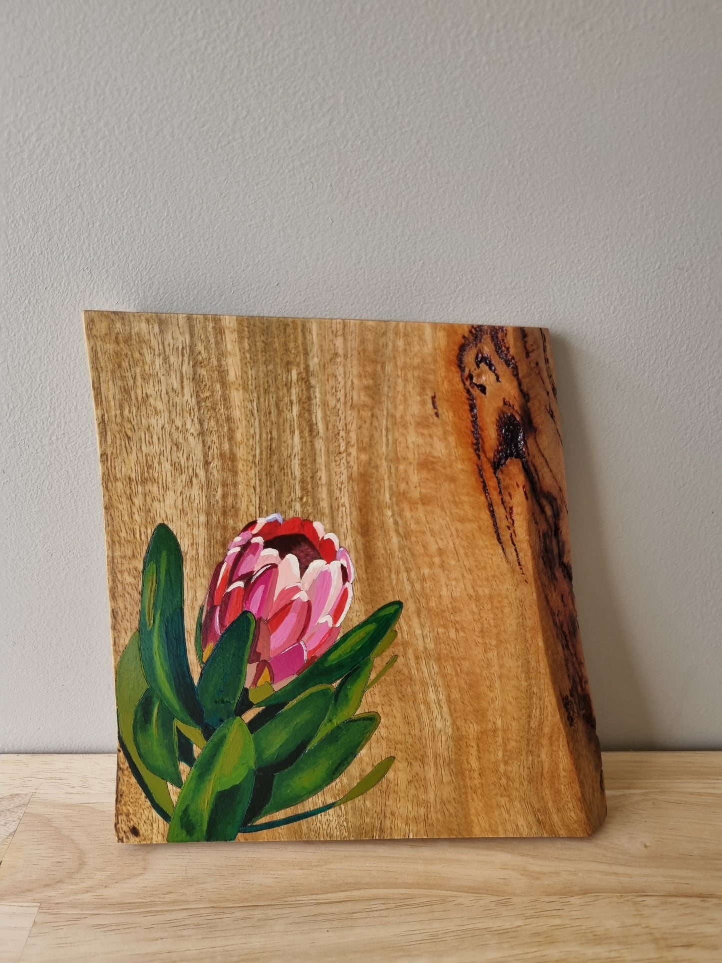 Wooden artwork: Protea