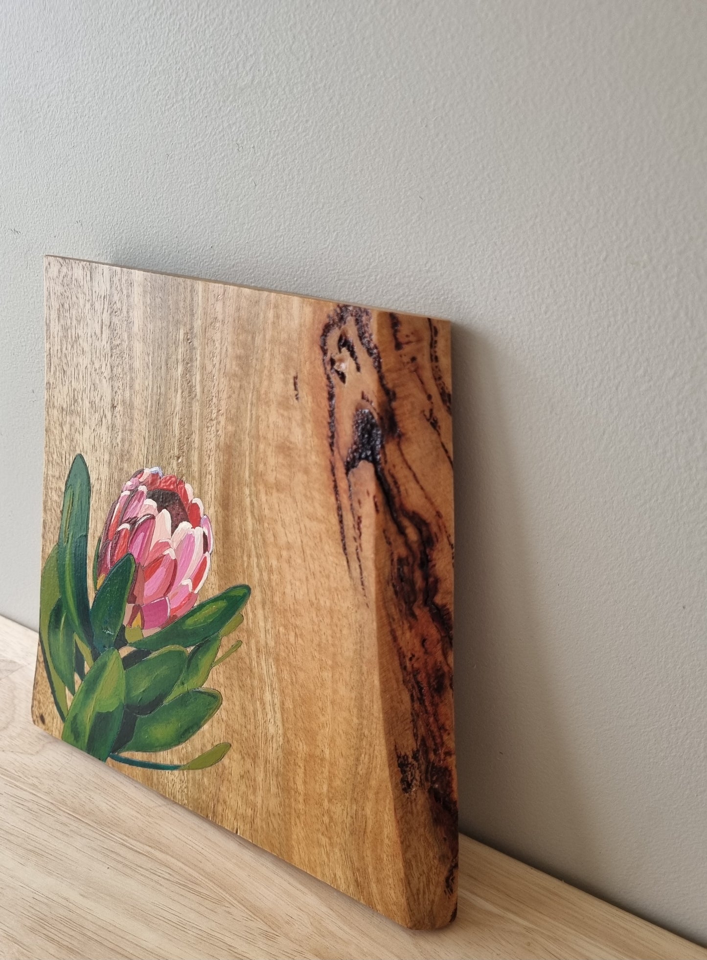 Wooden artwork: Protea