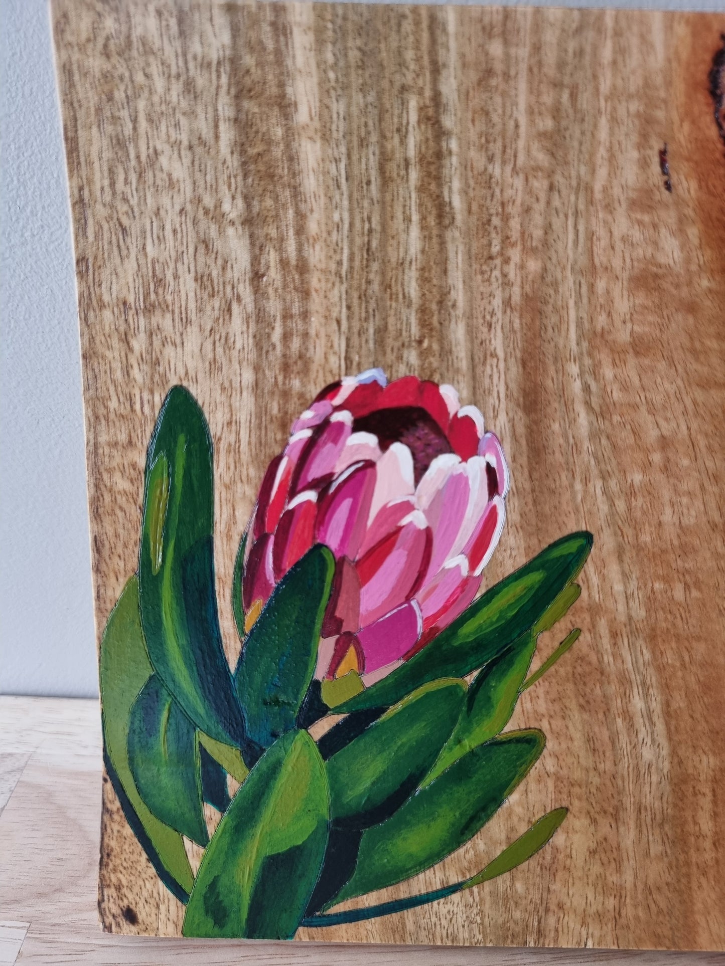 Wooden artwork: Protea