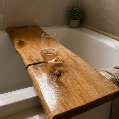 Bathtray with wine holder