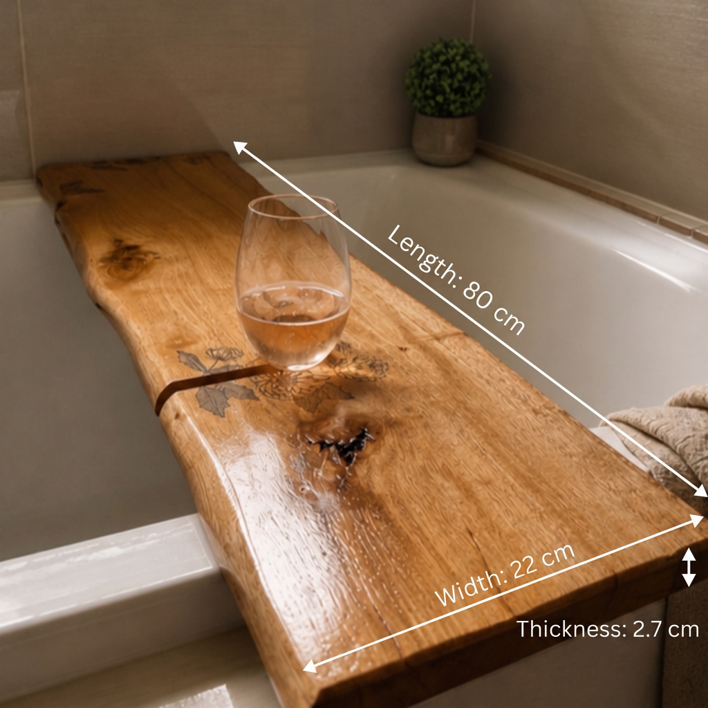 Bathtray with wine glass holder