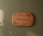 Welcome sign - Tasmanian Oak